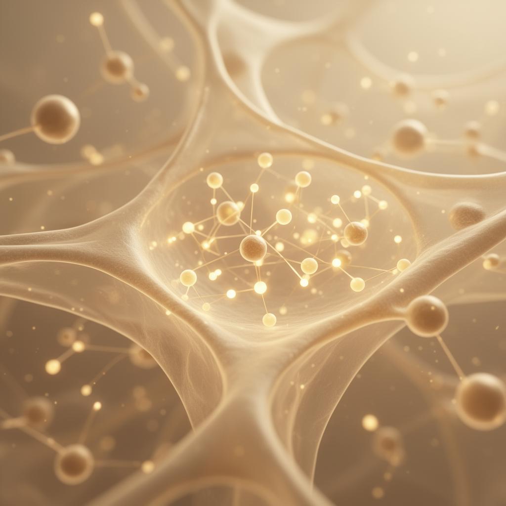 Elegant golden cellular network representing growth factors and tissue renewal